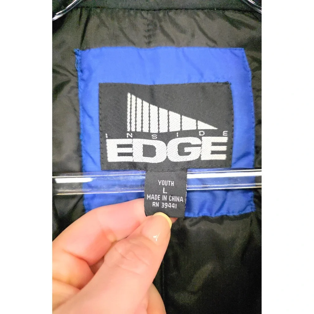 Vintage Inside Edge Ski Suit Youth L‎ Blue Retro Colorblock One Piece Snowboard